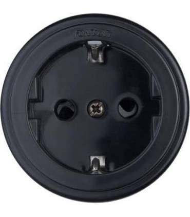 Двухполюсная розетка 16A-250V Fontini Garby Colonial керамика, черная 31212272