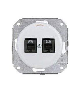 Компьютерная розетка RJ 45, 8 контактов 2-х мест. 6 кат. Fontini Garby Colonial керамика, белый 31707172