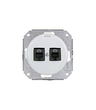 Компьютерная розетка RJ 45, 8 контактов 2-х мест. 6 кат. Fontini Garby Colonial керамика, белый 31707172