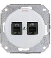 Компьютерная розетка RJ 45, 8 контактов 2-х мест. 6 кат. Fontini Garby Colonial керамика, белый 31707172