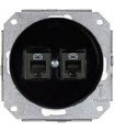Компьютерная розетка RJ 45, 8 контактов 2-х мест. 6 кат. Fontini Garby Colonial керамика, черный 31707272