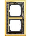 Рамка на 2 поста, ABB серия Династия, Латунь полированная, черная роспись 1722-833-500