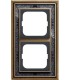 Рамка на 2 поста, ABB серия Династия, Латунь античная, черная роспись 1722-843-500
