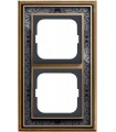 Рамка на 2 поста, ABB серия Династия, Латунь античная, черная роспись 1722-843-500