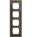 Рамка на 4 поста, ABB серия Династия, Латунь античная, черная роспись 1724-843-500