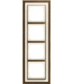 Рамка на 4 поста, ABB серия Династия, Латунь античная, белое стекло 1724-848-500