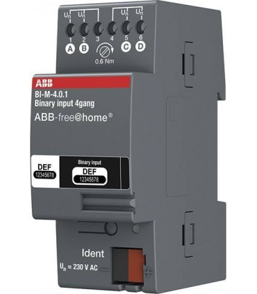 Вход бинарный, 4-канальный, 220В, ABB free@home BI-M-4.0.1