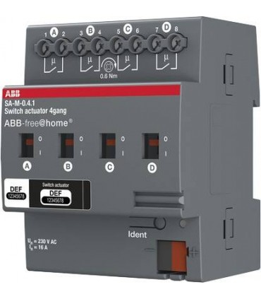 Активатор релейный, 4-канальный, 16А, ABB free@home SA-M-0.4.1