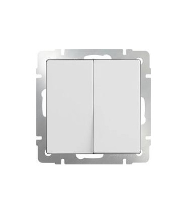 Выключатель двухклавишный Werkel, белый WL01-SW-2G