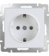 Розетка с заземлением и шторками Werkel, белый WL01-SKGS-01-IP44