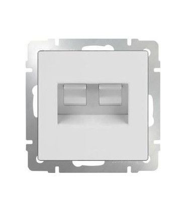 Розетка телефонная RJ-11 и Еthernet RJ-45 Werkel, белый WL01-RJ11-45