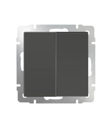 Выключатель двухклавишный проходной Werkel, серо-коричневый WL07-SW-2G-2W