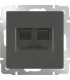 Розетка телефонная RJ-11 и Еthernet RJ-45 Werkel, серо-коричневый WL07-RJ11+RJ45