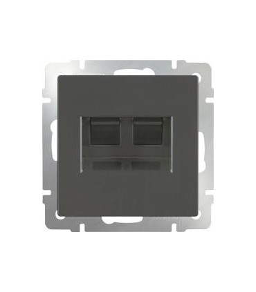 Розетка телефонная RJ-11 и Еthernet RJ-45 Werkel, серо-коричневый WL07-RJ11+RJ45
