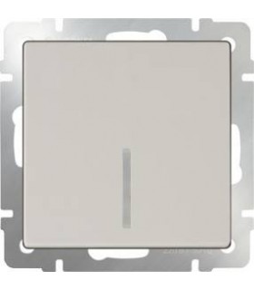 Выключатель одноклавишный с подсветкой Werkel, слоновая кость WL03-SW-1G-LED