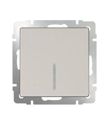 Выключатель одноклавишный с подсветкой Werkel, слоновая кость WL03-SW-1G-LED