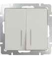 Выключатель двухклавишный с подсветкой Werkel, слоновая кость WL03-SW-2G-LED