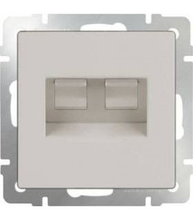 Розетка телефонная RJ-11 и Еthernet RJ-45 Werkel, слоновая кость WL03-RJ11-45