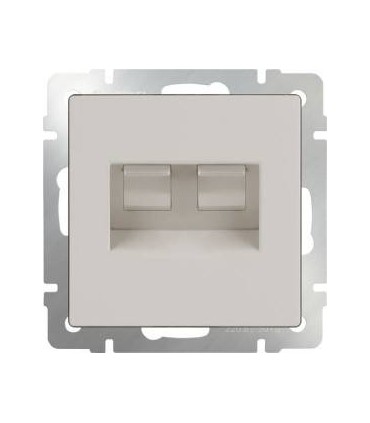 Розетка телефонная RJ-11 и Еthernet RJ-45 Werkel, слоновая кость WL03-RJ11-45