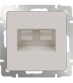 Розетка телефонная RJ-11 и Еthernet RJ-45 Werkel, слоновая кость WL03-RJ11-45