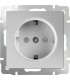 Розетка с заземлением Werkel, серебряный WL06-SKG-01-IP20