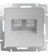 Розетка телефонная RJ-11 и Еthernet RJ-45 Werkel, серебряный WL06-RJ11+RJ45