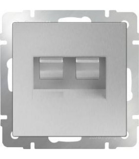 Розетка телефонная RJ-11 и Еthernet RJ-45 Werkel, серебряный WL06-RJ11+RJ45