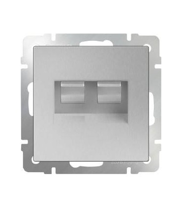 Розетка телефонная RJ-11 и Еthernet RJ-45 Werkel, серебряный WL06-RJ11+RJ45