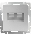 Розетка телефонная RJ-11 и Еthernet RJ-45 Werkel, серебряный WL06-RJ11+RJ45