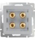 Акустическая розетка Werkel, серебряный WL06-AUDIOx4