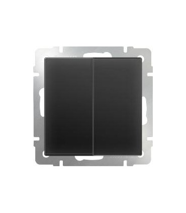 Выключатель двухклавишный проходной Werkel, черный матовый WL08-SW-2G-2W