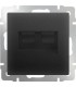Розетка телефонная RJ-11 и Еthernet RJ-45 Werkel, черный матовый WL08-RJ11+RJ45