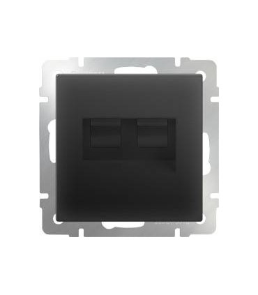 Розетка телефонная RJ-11 и Еthernet RJ-45 Werkel, черный матовый WL08-RJ11+RJ45