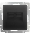 Розетка телефонная RJ-11 и Еthernet RJ-45 Werkel, черный матовый WL08-RJ11+RJ45