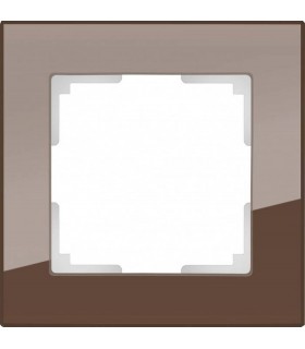 Рамка на 1 пост Werkel Favorit, мокко стекло WL01-Frame-01M