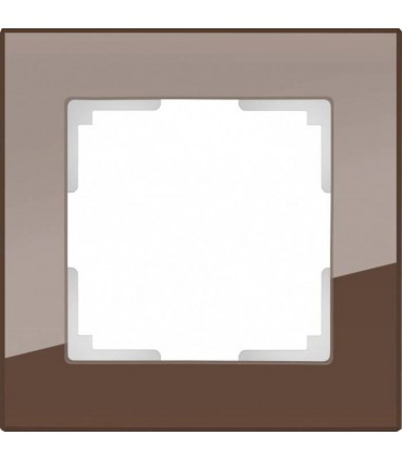 Рамка на 1 пост Werkel Favorit, мокко стекло WL01-Frame-01M