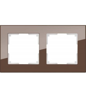 Рамка на 2 поста Werkel Favorit, мокко стекло WL01-Frame-02M