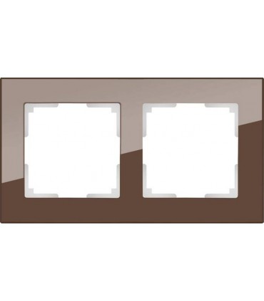 Рамка на 2 поста Werkel Favorit, мокко стекло WL01-Frame-02M