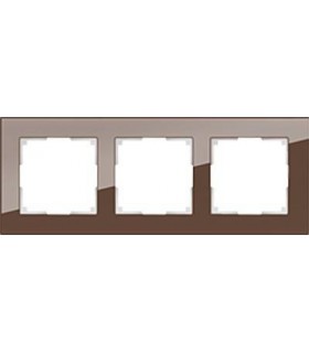 Рамка на 3 поста Werkel Favorit, мокко стекло WL01-Frame-03M