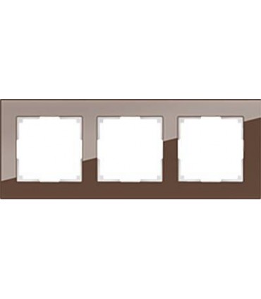 Рамка на 3 поста Werkel Favorit, мокко стекло WL01-Frame-03M