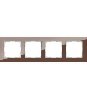 Рамка на 4 поста Werkel Favorit, мокко стекло WL01-Frame-04M