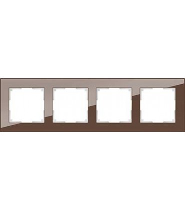 Рамка на 4 поста Werkel Favorit, мокко стекло WL01-Frame-04M