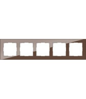 Рамка на 5 постов Werkel Favorit, мокко стекло WL01-Frame-05M