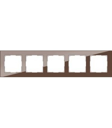 Рамка на 5 постов Werkel Favorit, мокко стекло WL01-Frame-05M