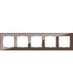 Рамка на 5 постов Werkel Favorit, мокко стекло WL01-Frame-05M
