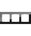 Рамка на 3 поста Werkel Favorit, черное стекло WL01-Frame-03B
