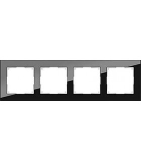 Рамка на 4 поста Werkel Favorit, черное стекло WL01-Frame-04B