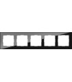 Рамка на 5 постов Werkel Favorit, черное стекло WL01-Frame-05B