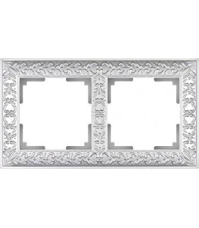 Рамка на 2 поста Werkel Antik, жемчужный WL07-Frame-02