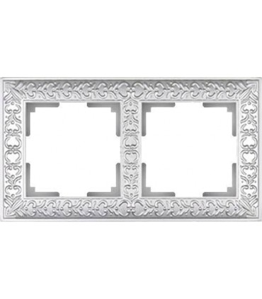 Рамка на 2 поста Werkel Antik, жемчужный WL07-Frame-02